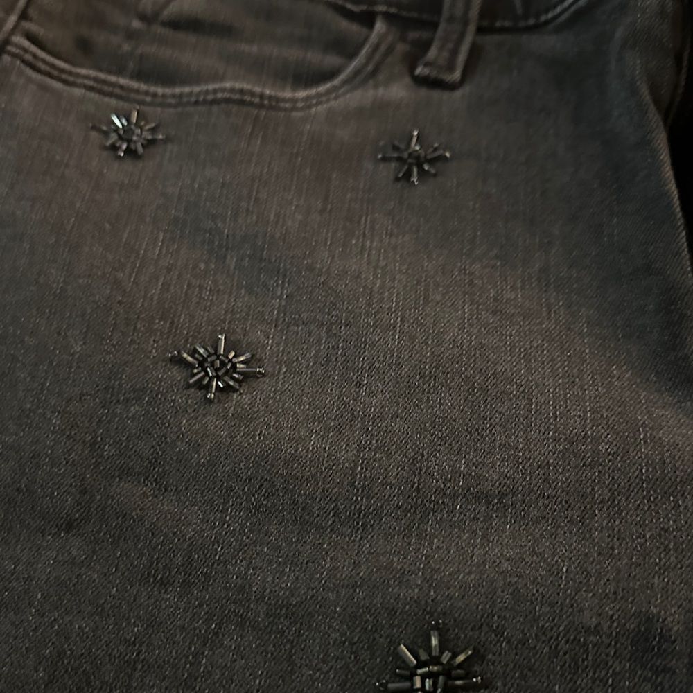 Talbots Embroidered Black Jeans - Picture 3 of 7